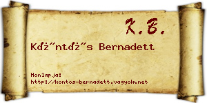 Köntös Bernadett névjegykártya