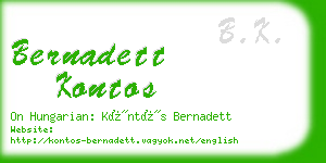 bernadett kontos business card